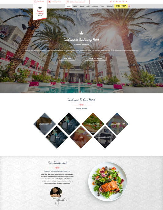 Free Hotel Resort WordPress Theme