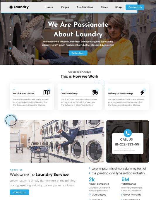 Laundry Services Premium WordPress Theme