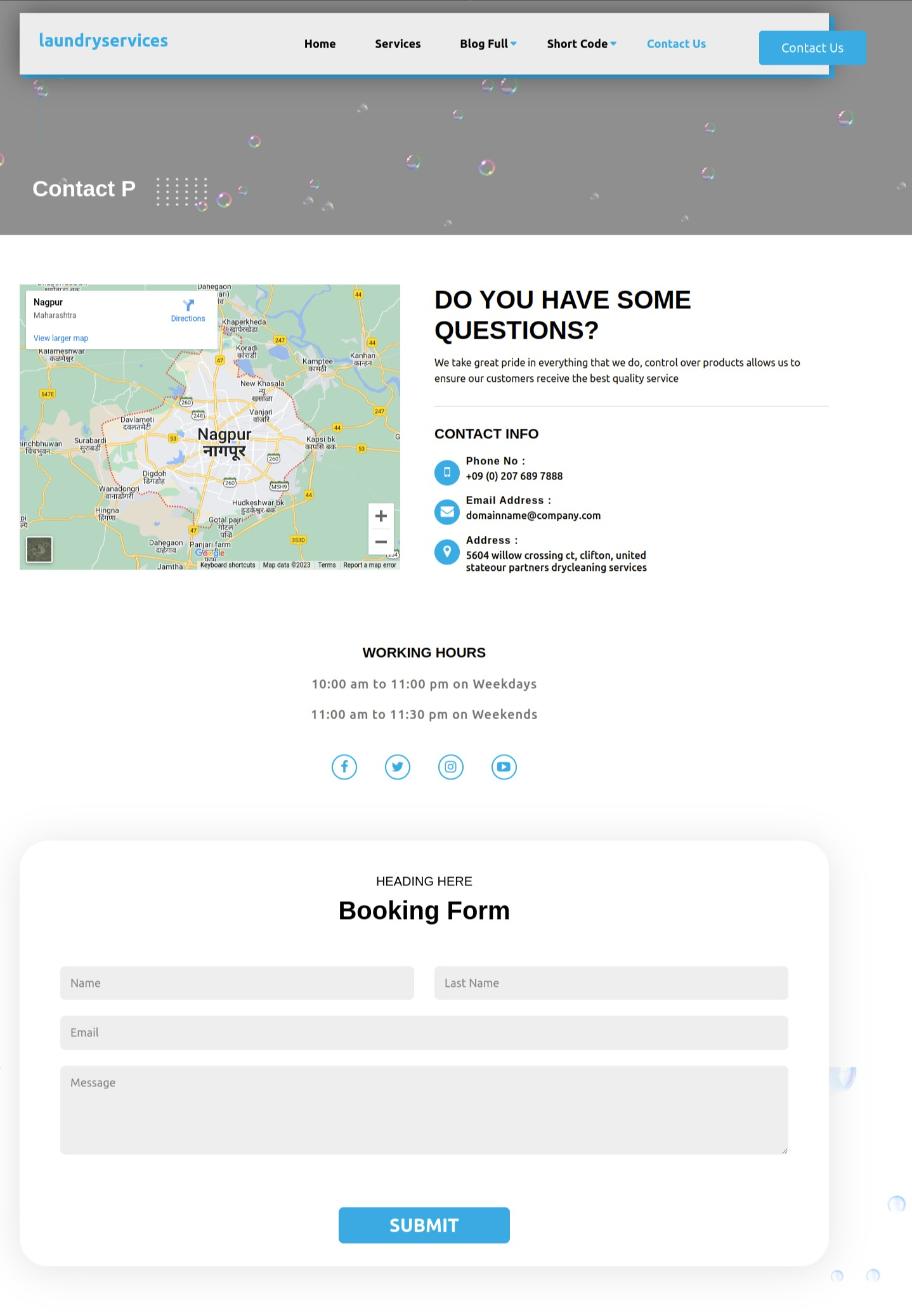 select Contact Page template