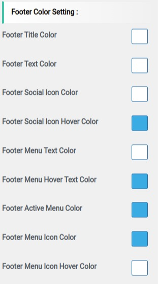 set Footer section