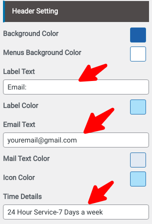 Set Header contact 