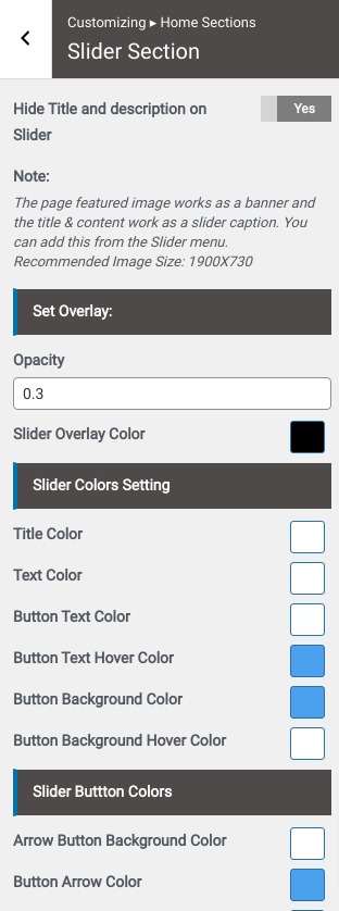 set slider