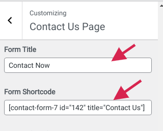 select Contact Page template